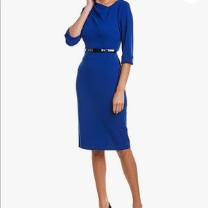 Donna Morgan Women's Stretch Crepe Cowl Neck Dress